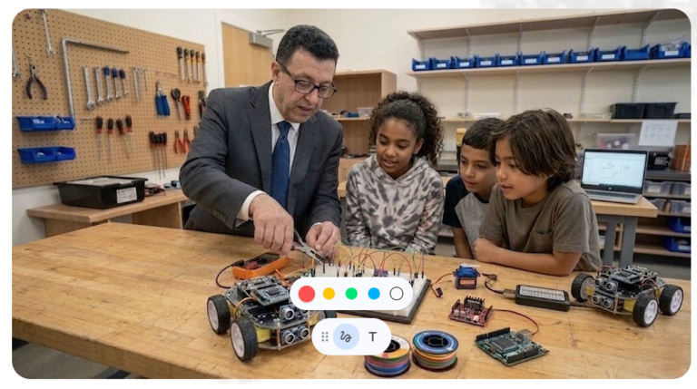 Kind werkt aan STEM-project